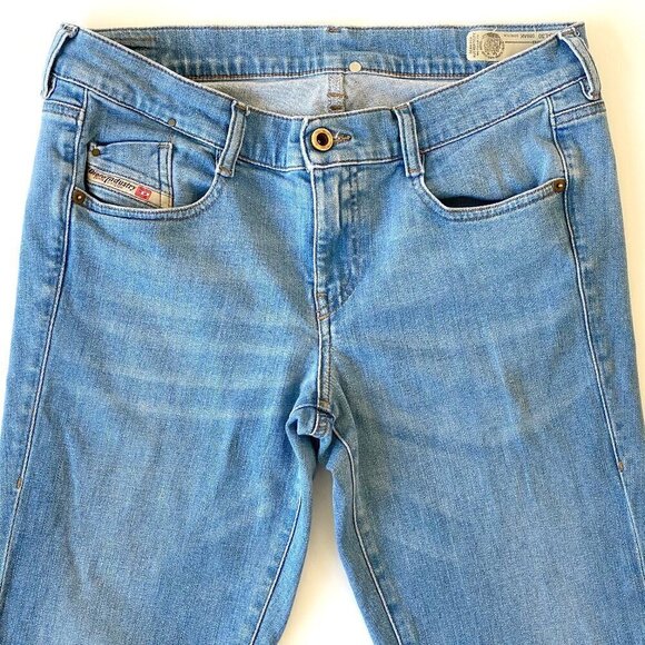 DIESEL Womens D-Ebbey Bootcut Low Waist Jeans Size W30 L30 Stretch Light Blue - Picture 2 of 14